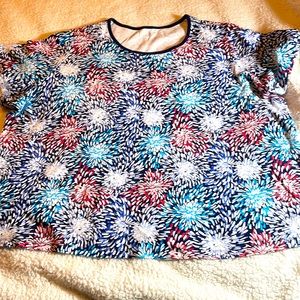 Kim Rogers Curvy 3X. T219. fireworks USA Fourth of July